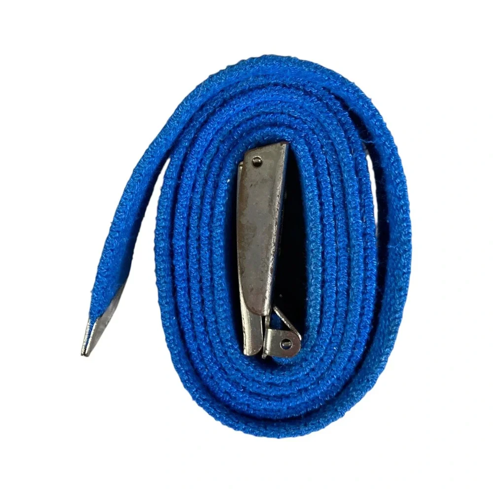 Nike Web Belt Blue Canvas Adjustable Silver Buckle Mens Casual Golf